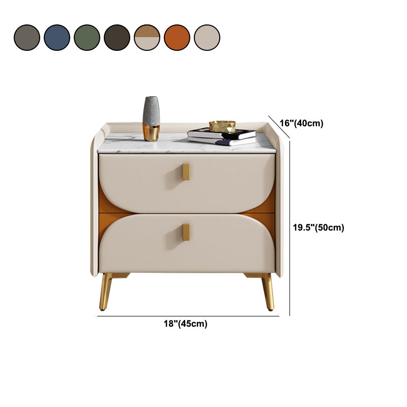 2 Drawer Contemporary Bed Nightstand Night Table ,19.7" Tall Clearhalo 'Bedroom Furniture' 'furn' 'furn_night_stand' 'Furniture' 'night_stand' 'Nightstands' 6427768