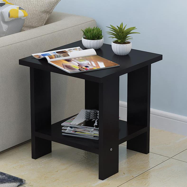 Wood Accent Table Nightstand Open Storage Night Table with 2 Shelves Black 1 Piece Clearhalo 'Bedroom Furniture' 'furn' 'furn_night_stand' 'Furniture' 'night_stand' 'Nightstands' 6427771