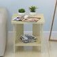 Wood Accent Table Nightstand Open Storage Night Table with 2 Shelves Beige 1 Piece Clearhalo 'Bedroom Furniture' 'furn' 'furn_night_stand' 'Furniture' 'night_stand' 'Nightstands' 6427775