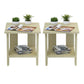 Wood Accent Table Nightstand Open Storage Night Table with 2 Shelves Beige 2 Piece Set Clearhalo 'Bedroom Furniture' 'furn' 'furn_night_stand' 'Furniture' 'night_stand' 'Nightstands' 6427776