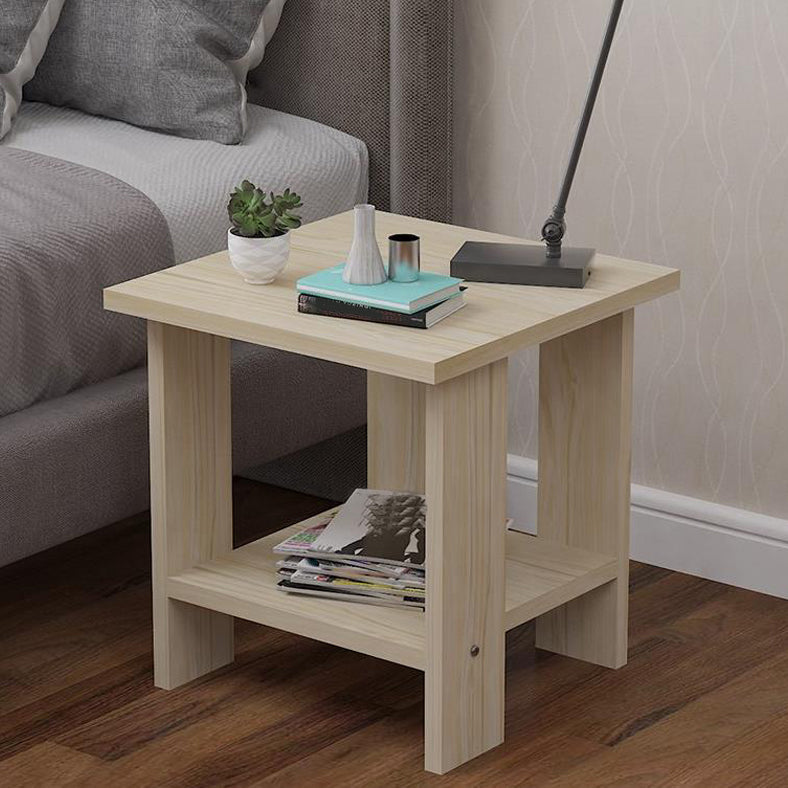 Wood Accent Table Nightstand Open Storage Night Table with 2 Shelves Wood 1 Piece Clearhalo 'Bedroom Furniture' 'furn' 'furn_night_stand' 'Furniture' 'night_stand' 'Nightstands' 6427777