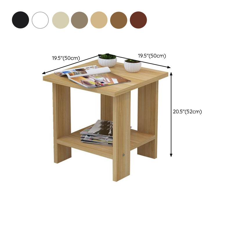 Wood Accent Table Nightstand Open Storage Night Table with 2 Shelves Clearhalo 'Bedroom Furniture' 'furn' 'furn_night_stand' 'Furniture' 'night_stand' 'Nightstands' 6427790