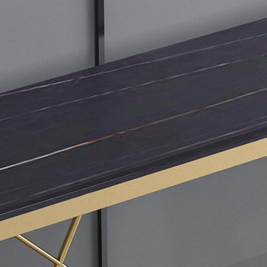 Glam Stone Console Table 12" W Rectangle Frame Accent Table for Hall