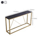 Glam Stone Console Table 12" W Rectangle Frame Accent Table for Hall