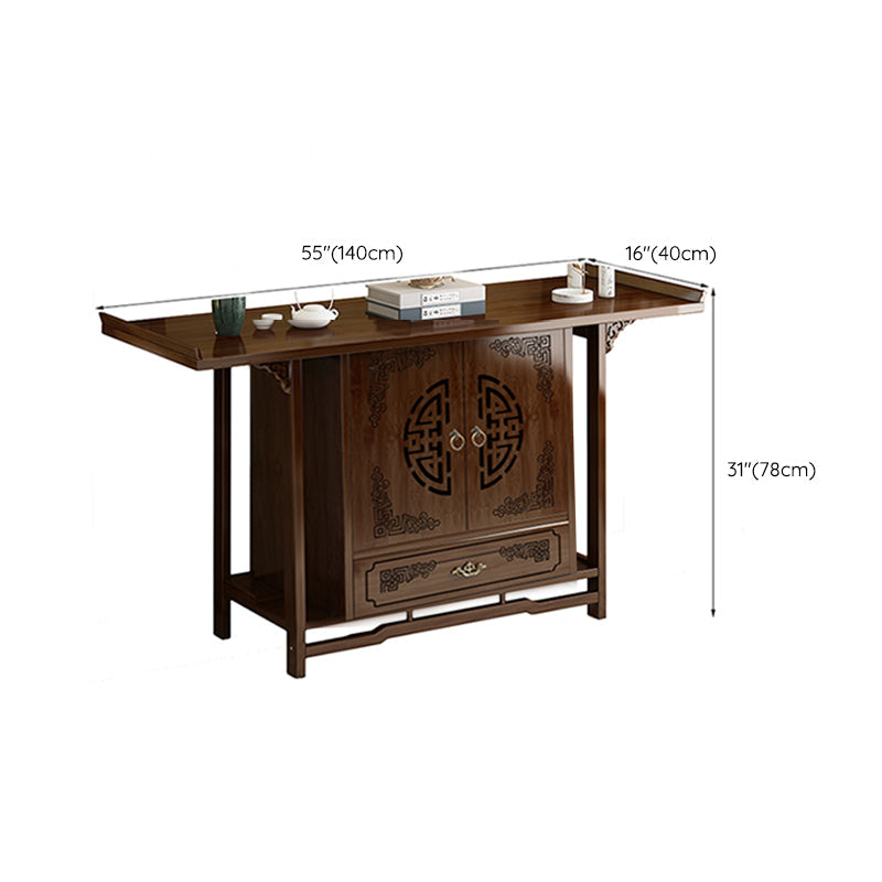 Mid-Century Modern Console Table Storage Solid Wood Console Sofa Table