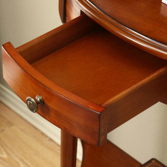 Mesa de consola moderna de madera de mediados de los siglos mesa de sofá de cajones de una sola luna de media luna