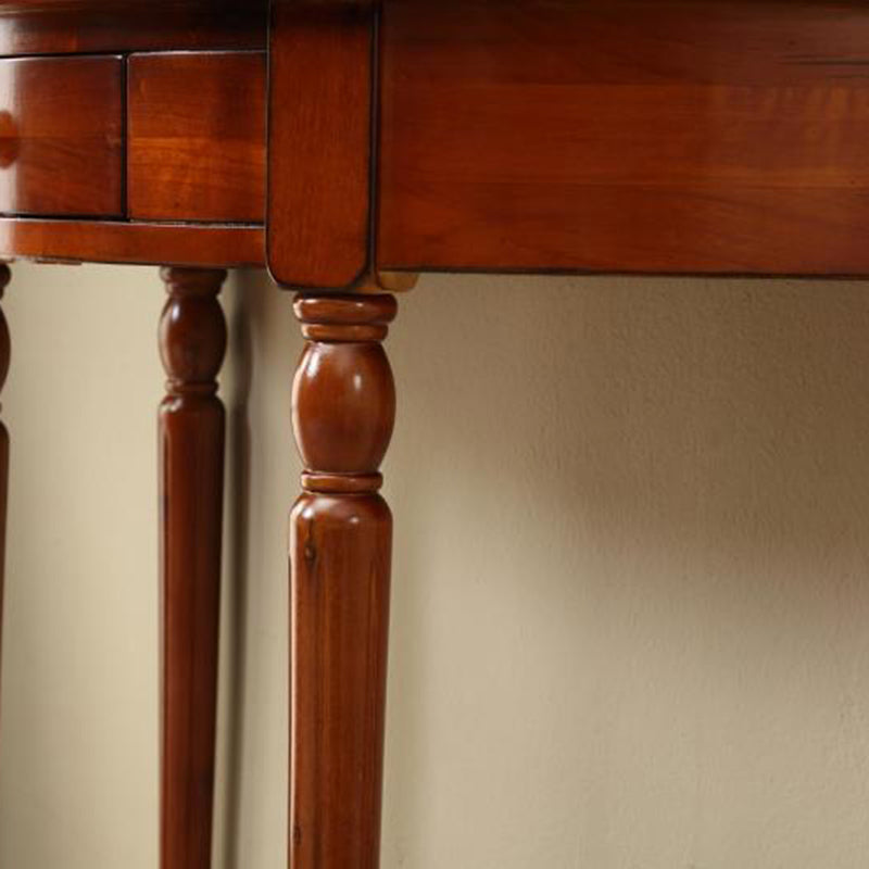 Table de console moderne du milieu du siècle en bois.