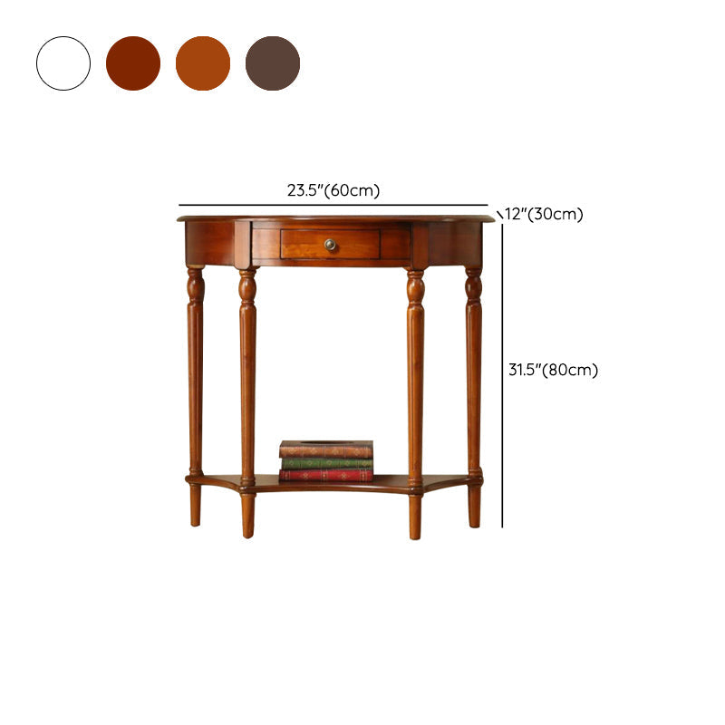 Table de console moderne du milieu du siècle en bois.