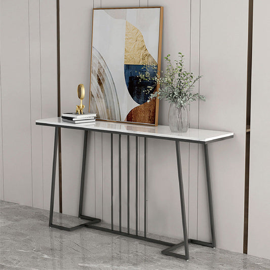 Modern Console Accent Table Antique Finish Sofa Console Table in Marble