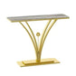 Mesa de sofá de la consola de piedra contemporánea Mesa de metal rectangular para el pasillo