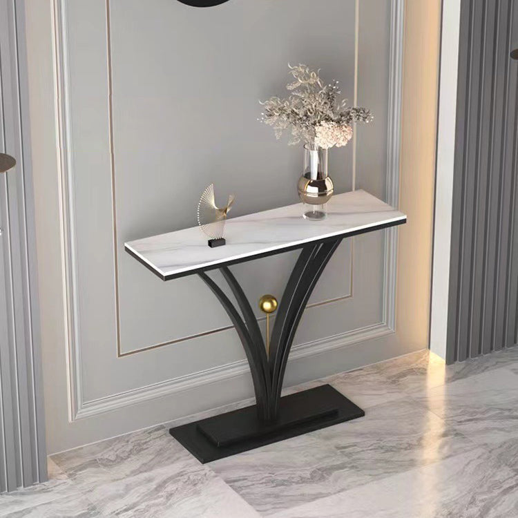 Mesa de sofá de la consola de piedra contemporánea Mesa de metal rectangular para el pasillo