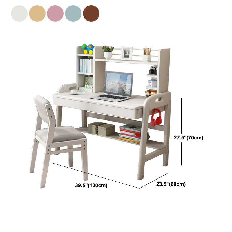 Modern Writing Desk Solid Wood Office Desk with Drawer for Bedroom Clearhalo 'furn' 'furn_office_desk' 'Furniture' 'Office Desks' 'Office Furniture' 'office_desk' 6428385