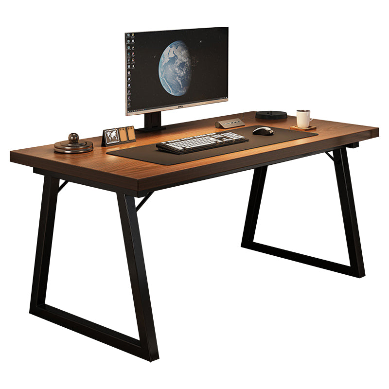 Contemporary Writing Desk Rectangular Computer Desk for Dormitory 39.4"L x 23.6"W x 29.5"H Brown Clearhalo 'furn' 'furn_office_desk' 'Furniture' 'Office Desks' 'Office Furniture' 'office_desk' 6428553