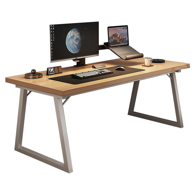 Contemporary Writing Desk Rectangular Computer Desk for Dormitory 63"L x 27.6"W x 29.5"H Natural Clearhalo 'furn' 'furn_office_desk' 'Furniture' 'Office Desks' 'Office Furniture' 'office_desk' 6428569