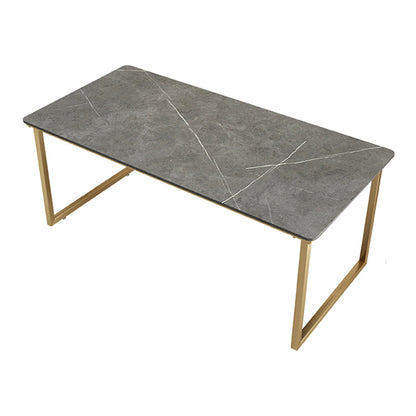 Glam Rectangular Writing Desk Home Stone Office Desk with Metal Legs Grey Clearhalo 'furn' 'furn_office_desk' 'Furniture' 'Office Desks' 'Office Furniture' 'office_desk' 6428578