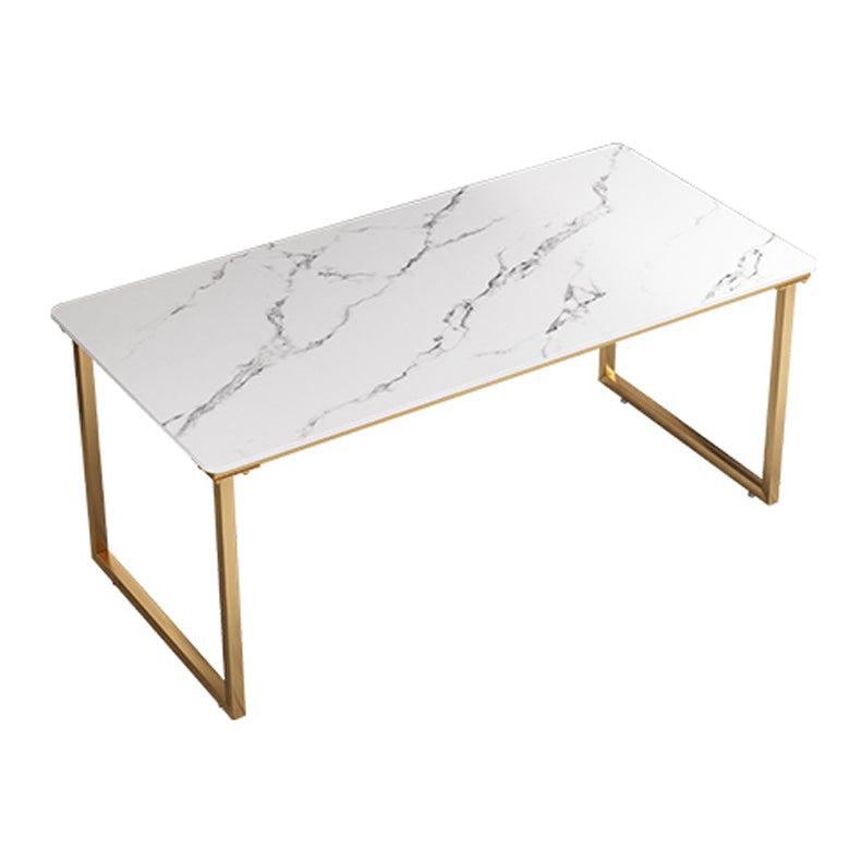 Glam Rectangular Writing Desk Home Stone Office Desk with Metal Legs Clearhalo 'furn' 'furn_office_desk' 'Furniture' 'Office Desks' 'Office Furniture' 'office_desk' 6428585