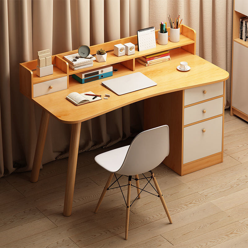 Manufacture Wood Writing Desk 19.69-inch Wide Writing Desk with Drawers Natural 3 Clearhalo 'furn' 'furn_office_desk' 'Furniture' 'Office Desks' 'Office Furniture' 'office_desk' 6428694