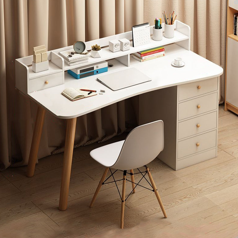 Manufacture Wood Writing Desk 19.69-inch Wide Writing Desk with Drawers 39"L x 20"W x 37"H White 5 Clearhalo 'furn' 'furn_office_desk' 'Furniture' 'Office Desks' 'Office Furniture' 'office_desk' 6428695