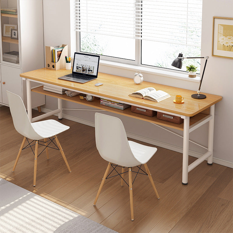 Modern Wooden Office Desk Rectangular Writing Desk with Shelf Clearhalo 'furn' 'furn_office_desk' 'Furniture' 'Office Desks' 'Office Furniture' 'office_desk' 6428714