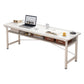 Modern Wooden Office Desk Rectangular Writing Desk with Shelf 55.1"L x 15.7"W x 29.1"H White Shelves Clearhalo 'furn' 'furn_office_desk' 'Furniture' 'Office Desks' 'Office Furniture' 'office_desk' 6428716