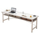 Modern Wooden Office Desk Rectangular Writing Desk with Shelf 63"L x 20"W x 29"H White Shelves Clearhalo 'furn' 'furn_office_desk' 'Furniture' 'Office Desks' 'Office Furniture' 'office_desk' 6428719