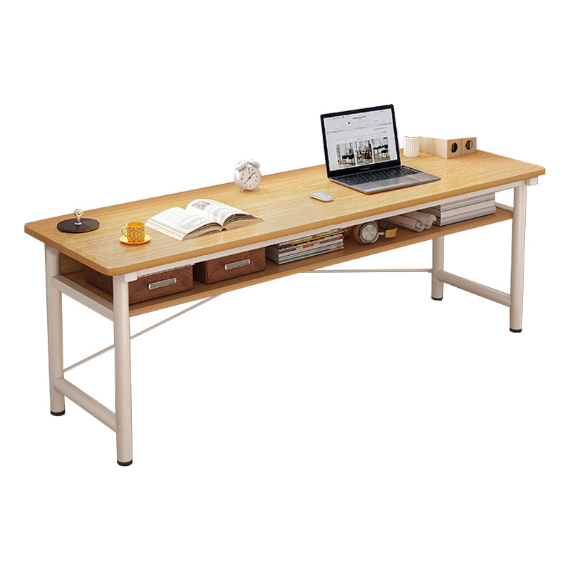 Modern Wooden Office Desk Rectangular Writing Desk with Shelf Clearhalo 'furn' 'furn_office_desk' 'Furniture' 'Office Desks' 'Office Furniture' 'office_desk' 6428723