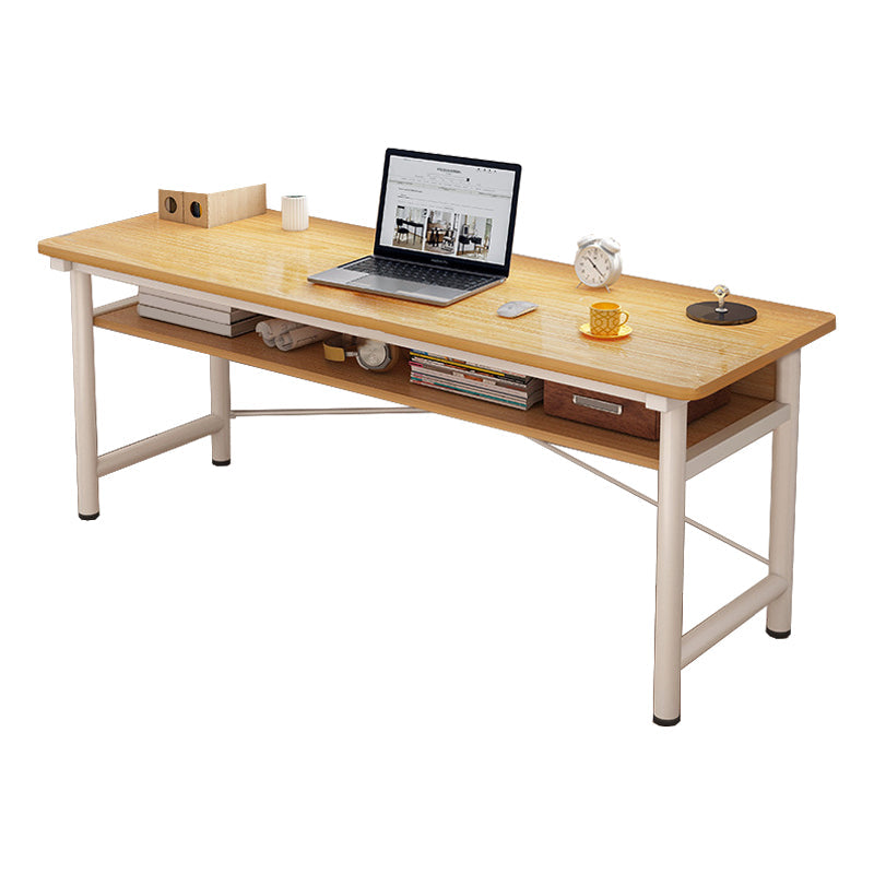Modern Wooden Office Desk Rectangular Writing Desk with Shelf 47"L x 16"W x 29"H Natural Shelves Clearhalo 'furn' 'furn_office_desk' 'Furniture' 'Office Desks' 'Office Furniture' 'office_desk' 6428730