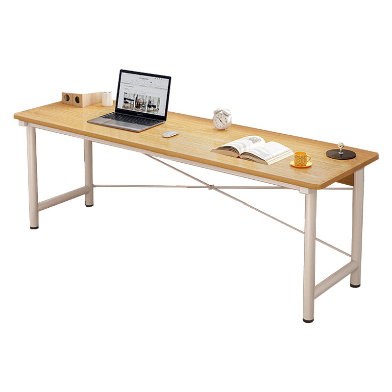Modern Wooden Office Desk Rectangular Writing Desk with Shelf 55.1"L x 15.7"W x 29.1"H Natural No Shelf Clearhalo 'furn' 'furn_office_desk' 'Furniture' 'Office Desks' 'Office Furniture' 'office_desk' 6428738