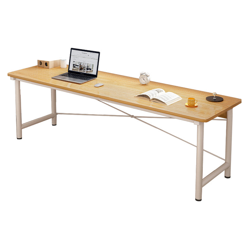 Modern Wooden Office Desk Rectangular Writing Desk with Shelf 63"L x 20"W x 29"H Natural No Shelf Clearhalo 'furn' 'furn_office_desk' 'Furniture' 'Office Desks' 'Office Furniture' 'office_desk' 6428739
