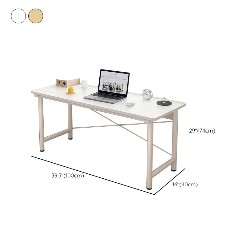 Modern Wooden Office Desk Rectangular Writing Desk with Shelf Clearhalo 'furn' 'furn_office_desk' 'Furniture' 'Office Desks' 'Office Furniture' 'office_desk' 6428741