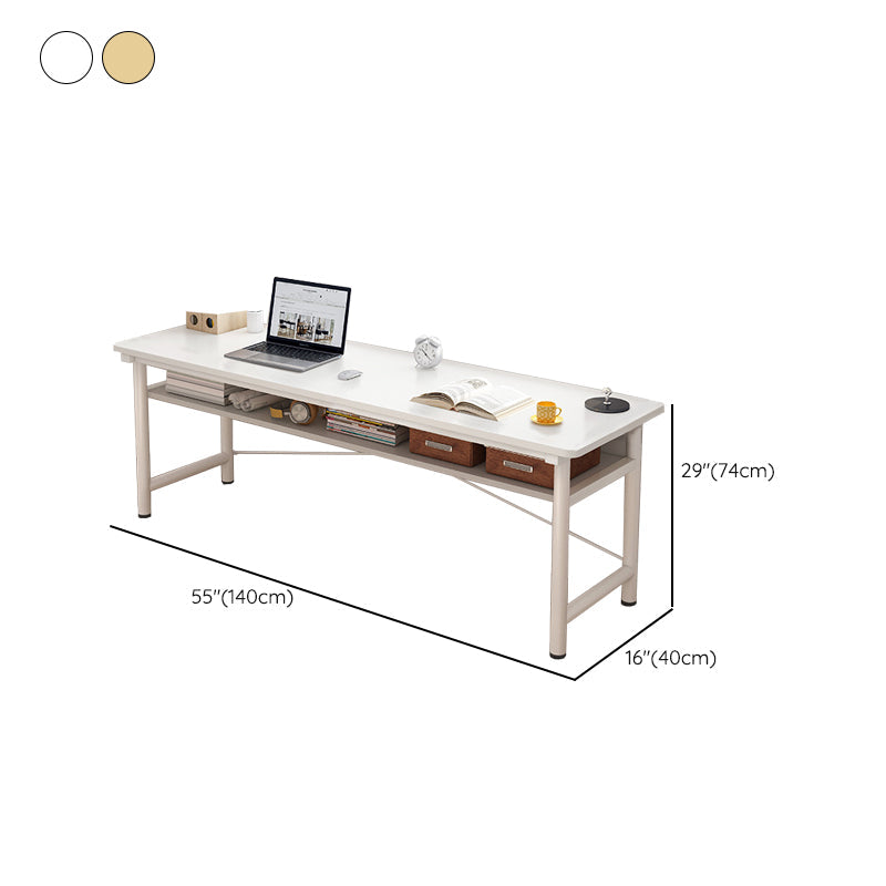 Modern Wooden Office Desk Rectangular Writing Desk with Shelf Clearhalo 'furn' 'furn_office_desk' 'Furniture' 'Office Desks' 'Office Furniture' 'office_desk' 6428744