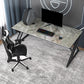 Modern Rectangular Stone Writing Desk Home Office Desk with Metal Legs 63"L x 31.5"W x 29.5"H Gray-White Clearhalo 'furn' 'furn_office_desk' 'Furniture' 'Office Desks' 'Office Furniture' 'office_desk' 6428751