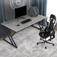 Modern Rectangular Stone Writing Desk Home Office Desk with Metal Legs 63"L x 31.5"W x 29.5"H Grey Clearhalo 'furn' 'furn_office_desk' 'Furniture' 'Office Desks' 'Office Furniture' 'office_desk' 6428753