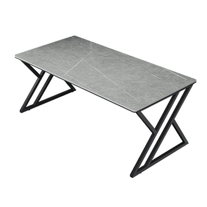 Modern Rectangular Stone Writing Desk Home Office Desk with Metal Legs Clearhalo 'furn' 'furn_office_desk' 'Furniture' 'Office Desks' 'Office Furniture' 'office_desk' 6428756