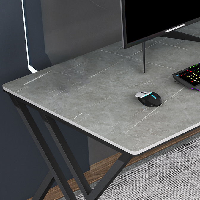 Modern Rectangular Stone Writing Desk Home Office Desk with Metal Legs Clearhalo 'furn' 'furn_office_desk' 'Furniture' 'Office Desks' 'Office Furniture' 'office_desk' 6428758