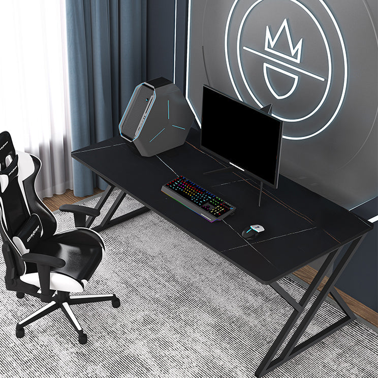 Modern Rectangular Stone Writing Desk Home Office Desk with Metal Legs Clearhalo 'furn' 'furn_office_desk' 'Furniture' 'Office Desks' 'Office Furniture' 'office_desk' 6428762