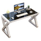Rectangular Glass Top Office Desk Contemporary Computer Desk White Black Clearhalo 'furn' 'furn_office_desk' 'Furniture' 'Office Desks' 'Office Furniture' 'office_desk' 6428774