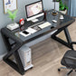 Rectangular Glass Top Office Desk Contemporary Computer Desk Clearhalo 'furn' 'furn_office_desk' 'Furniture' 'Office Desks' 'Office Furniture' 'office_desk' 6428782