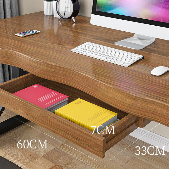 Bruin Industrial Writing Desk rechthoekige vaste houten computer bureau