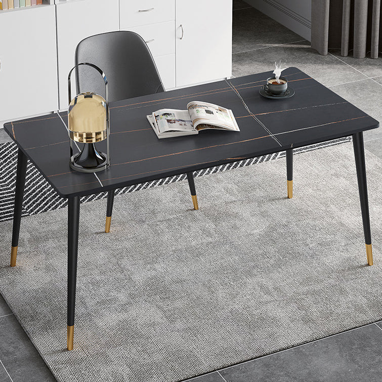 Descrito de escritura de piedra contemporánea escritorio de oficina de 29.53 pulgadas de altura con base de Parsons