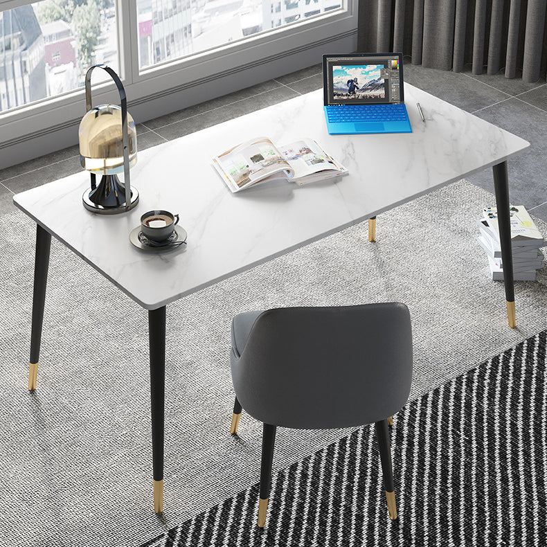 Descrito de escritura de piedra contemporánea escritorio de oficina de 29.53 pulgadas de altura con base de Parsons