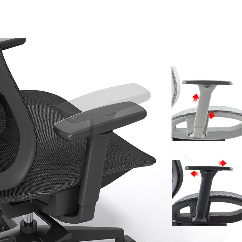 Sedia da scrivania moderna larga 25" Sedia da ufficio AirGrid nera traspirante
