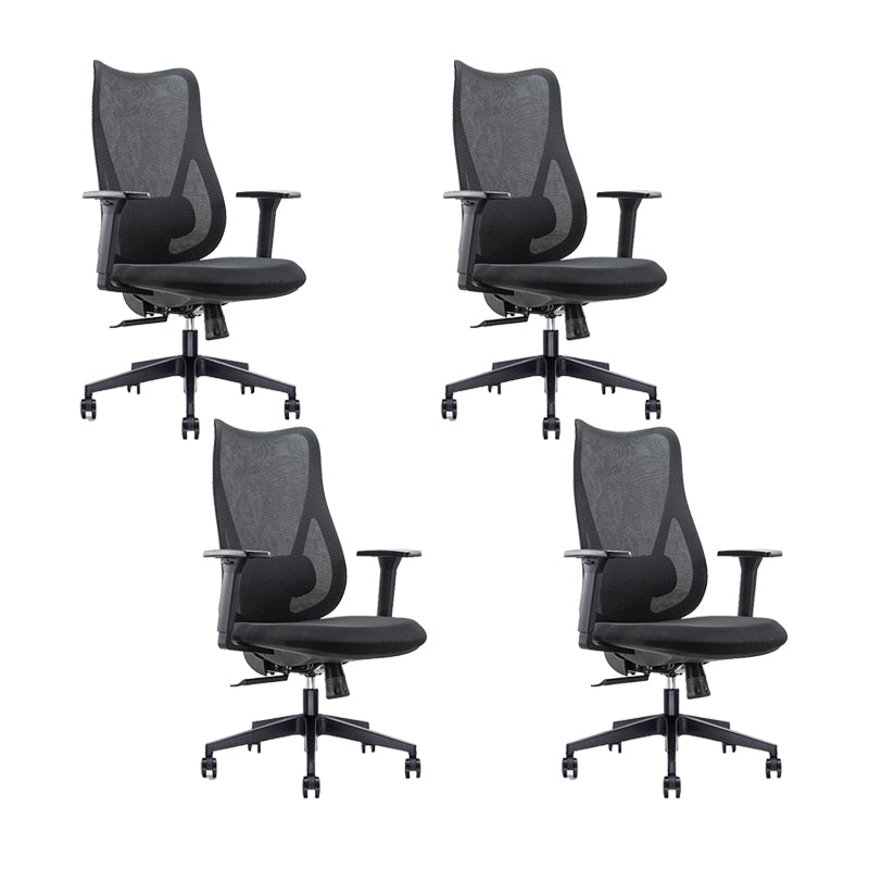 Sedia da scrivania moderna larga 25" Sedia da ufficio AirGrid nera traspirante