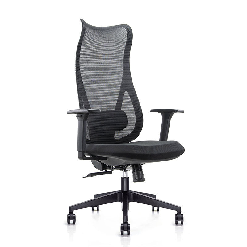 Sedia da scrivania moderna larga 25" Sedia da ufficio AirGrid nera traspirante