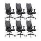 Sedia da scrivania moderna larga 25" Sedia da ufficio AirGrid nera traspirante