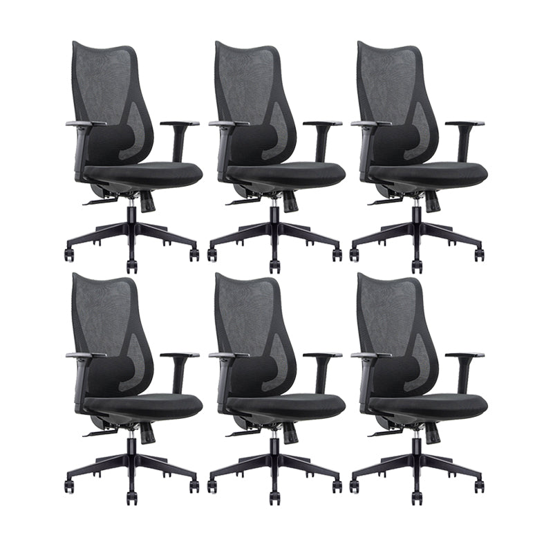 Sedia da scrivania moderna larga 25" Sedia da ufficio AirGrid nera traspirante