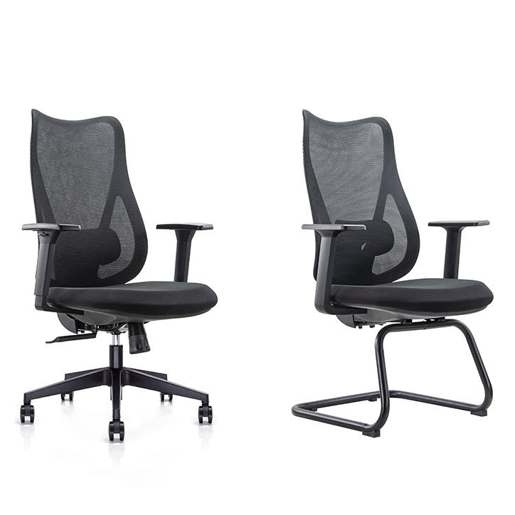 Sedia da scrivania moderna larga 25" Sedia da ufficio AirGrid nera traspirante