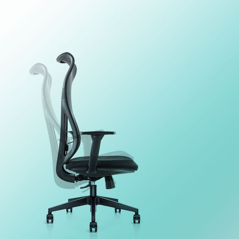 Sedia da scrivania moderna larga 25" Sedia da ufficio AirGrid nera traspirante