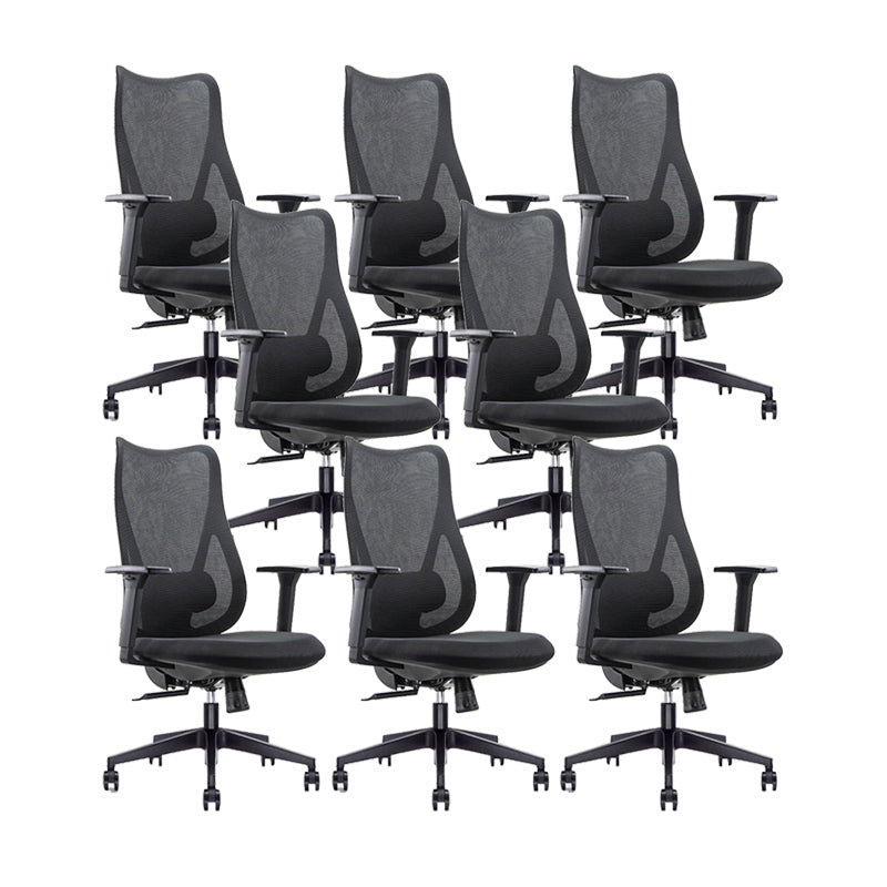Sedia da scrivania moderna larga 25" Sedia da ufficio AirGrid nera traspirante