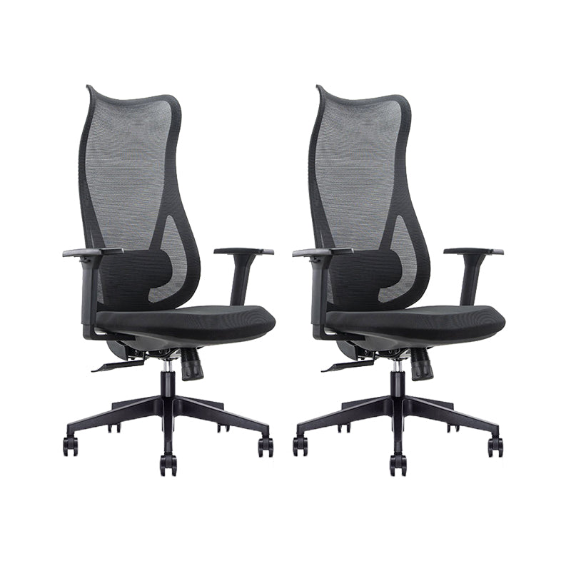 Sedia da scrivania moderna larga 25" Sedia da ufficio AirGrid nera traspirante